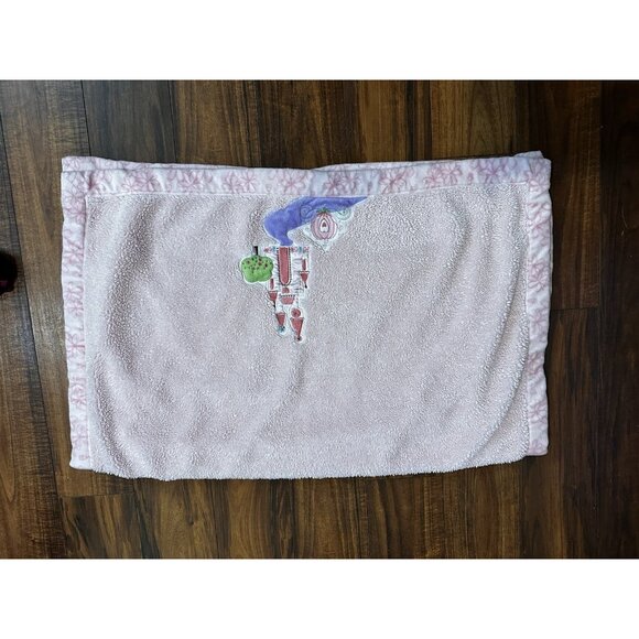 Disney Baby Cinderella Castle Pink Plush Satin Embroidered Crib Blanket READ - Picture 8 of 16